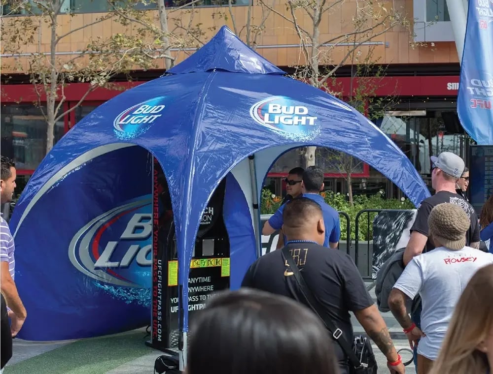 Bud Light Printed Arch Tent at Event Bud Light Printed Arch Tent at Event