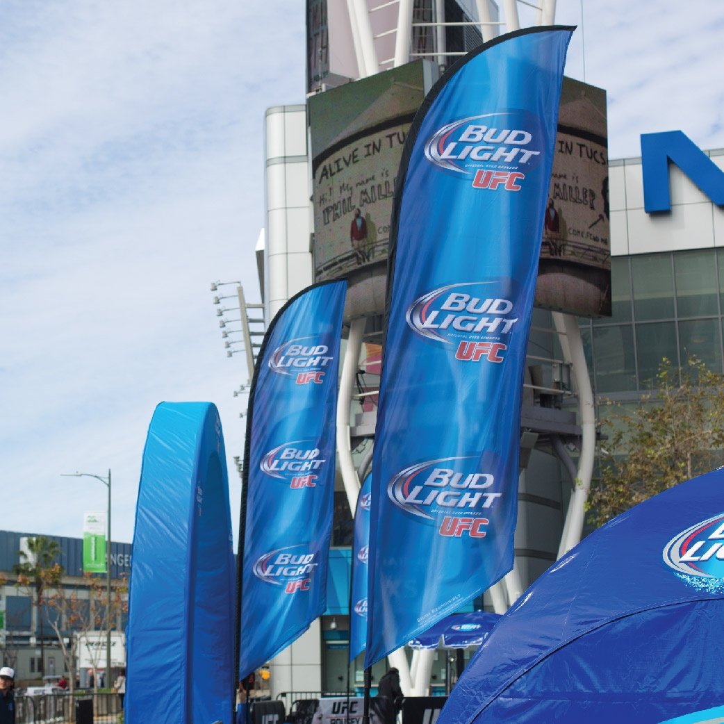 Bud Light Ad Flags at the Staples Center