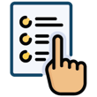 finger scrolling through a list