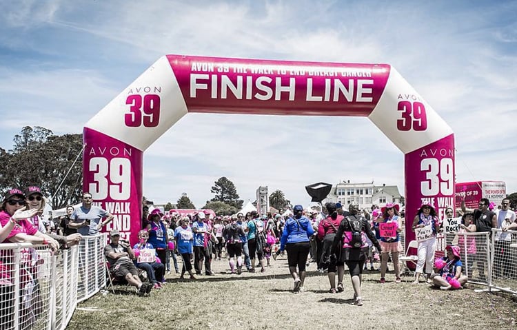 AVON inflatable finish line arch for the Avon walk for Breast Cancer