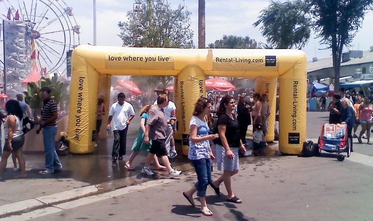 yellow 10x20 inflatable misting tents for Rental Living