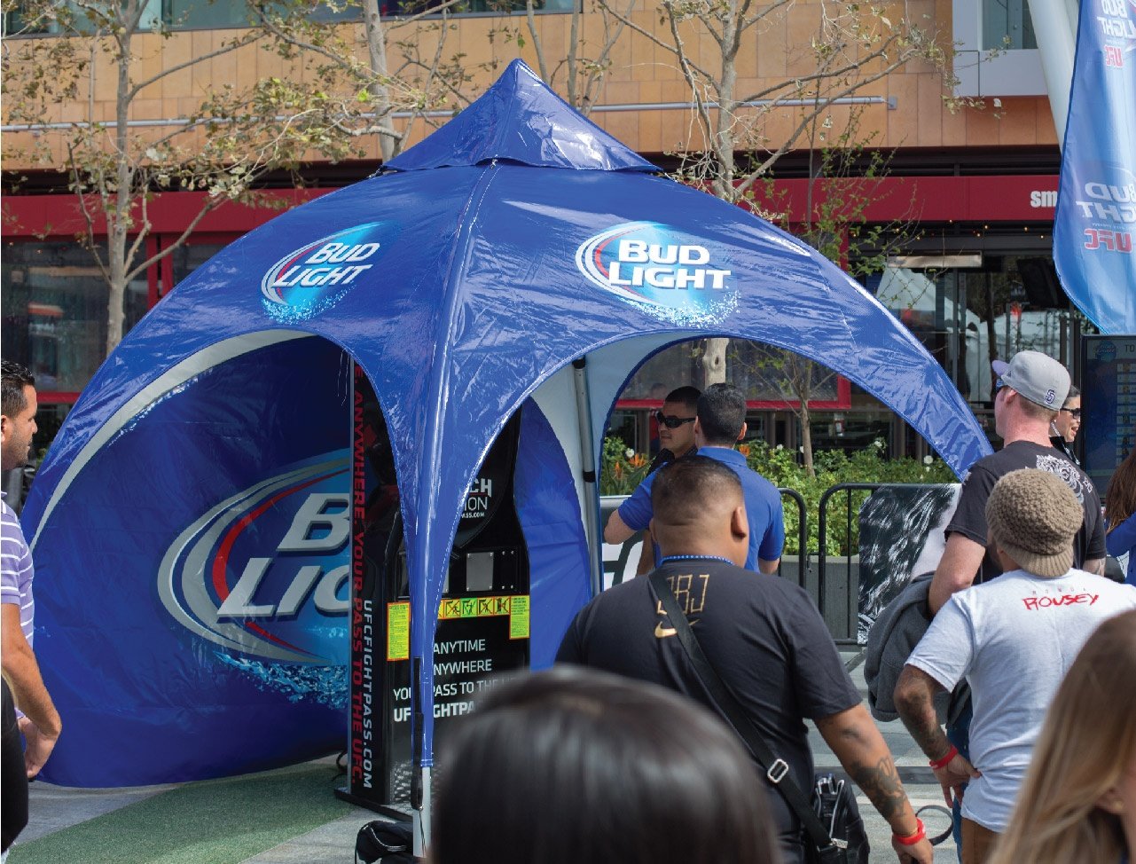 Bud Light Printed Arch Tent at Event