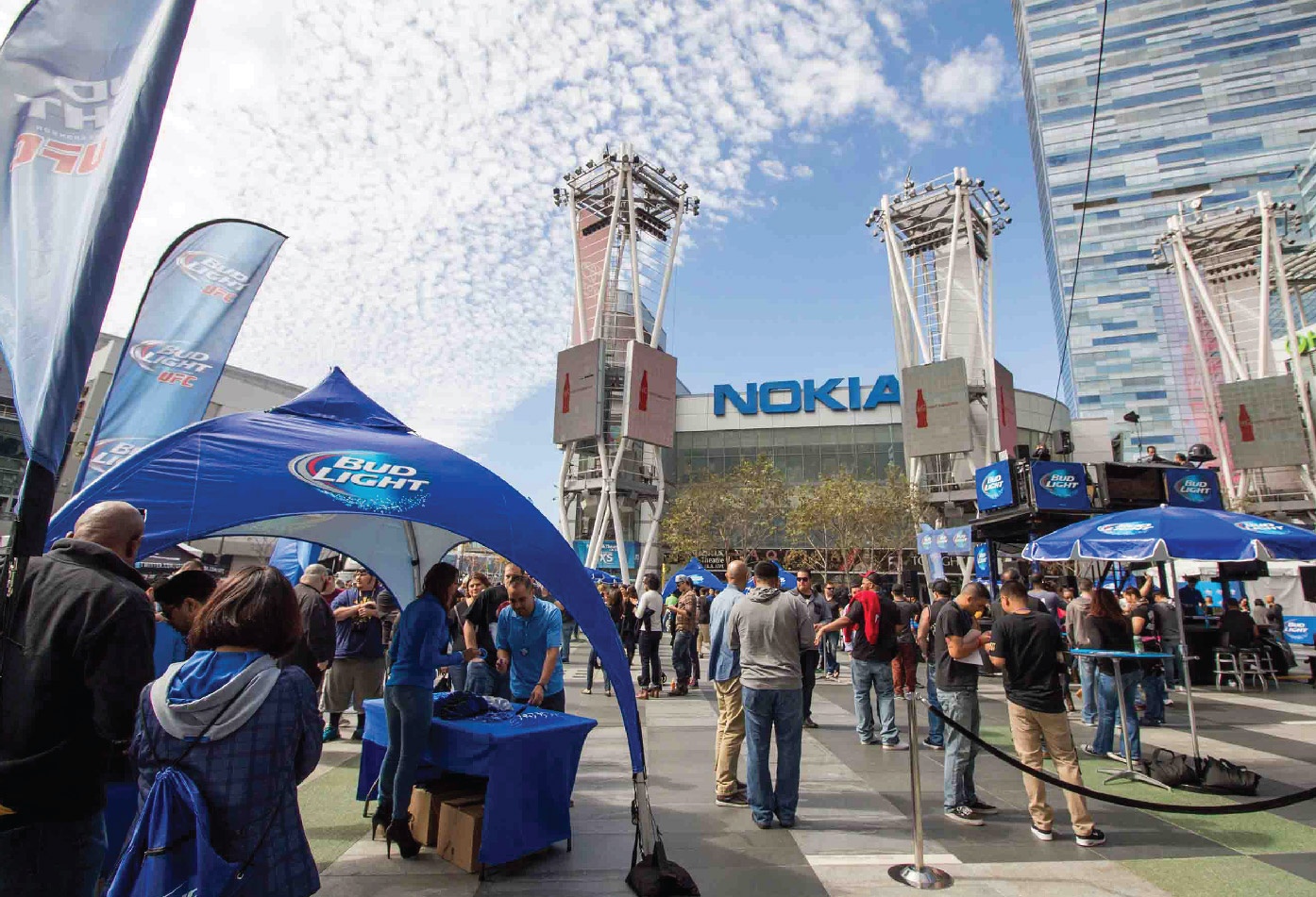 Bud Light Printed Arch Frame Tent at Nokia Theater, LA Live, UFC Event