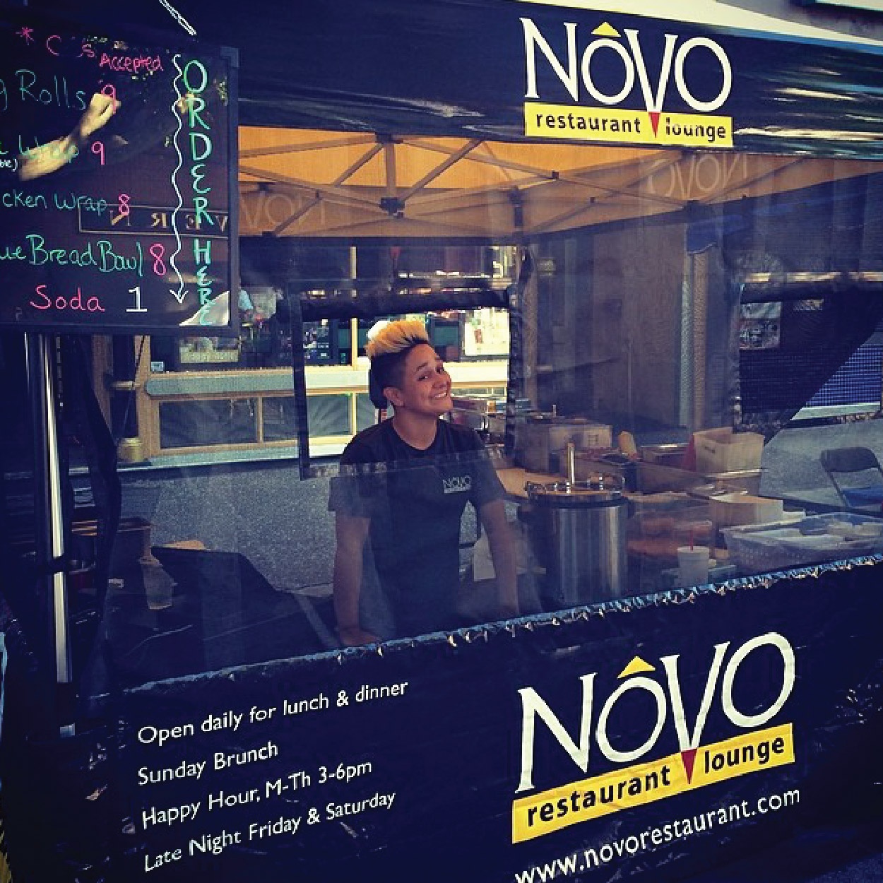Novo restaurant lounge mobile food booth canopy 