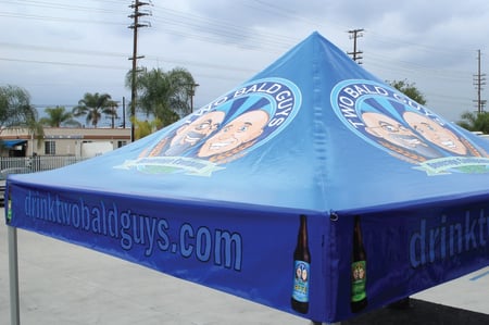 drink two bald guys custom printed canopy tent top