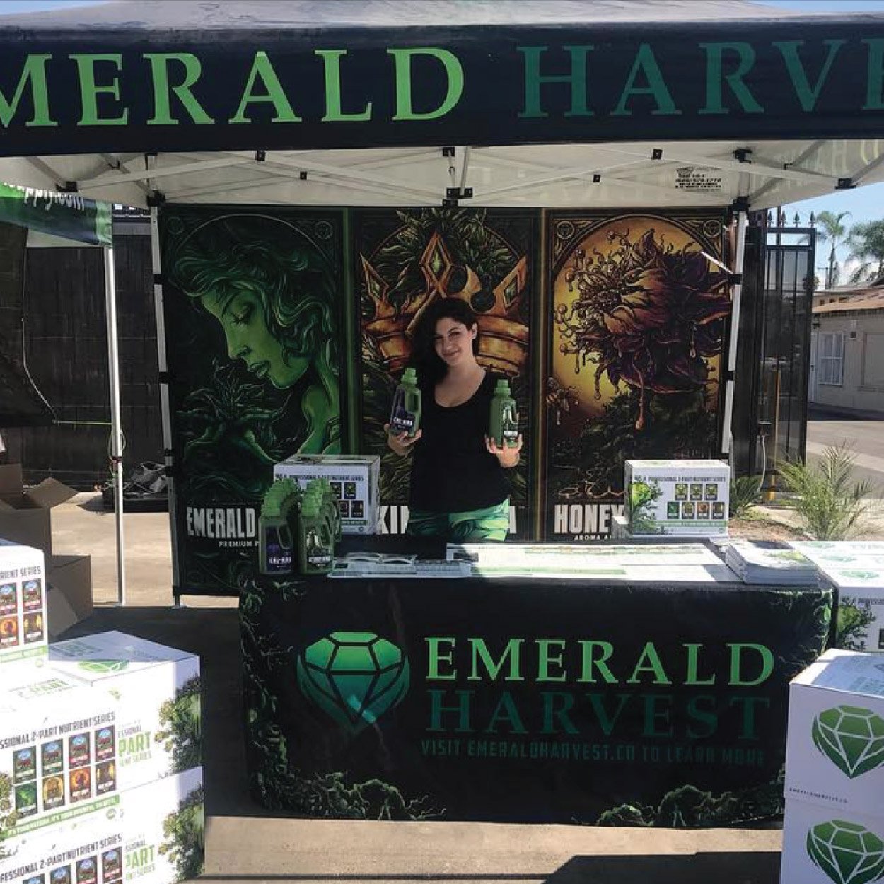 emerald harvest custom pop up canopy tent with printed back full wall and table cover
