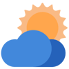 UV Protection Icon- with a little sun emerging from behind a cloud