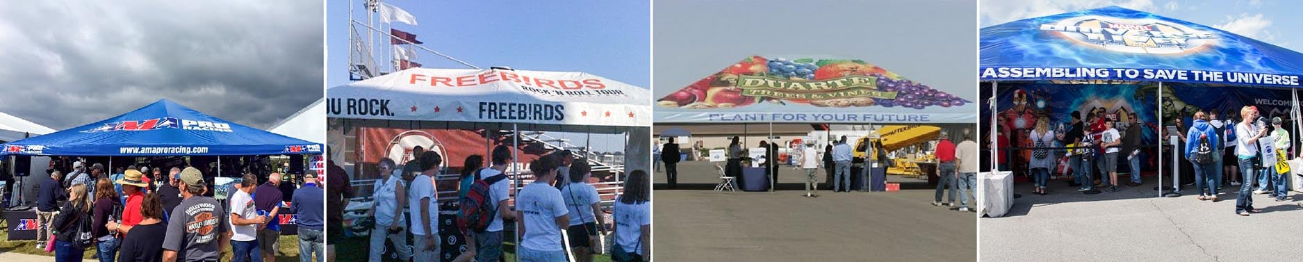 AMA Pro Racing, Freebirds, Duarte, and Marvel Standard Frame Tents