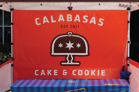 Calabasas cake and cookie custom printed full back wall