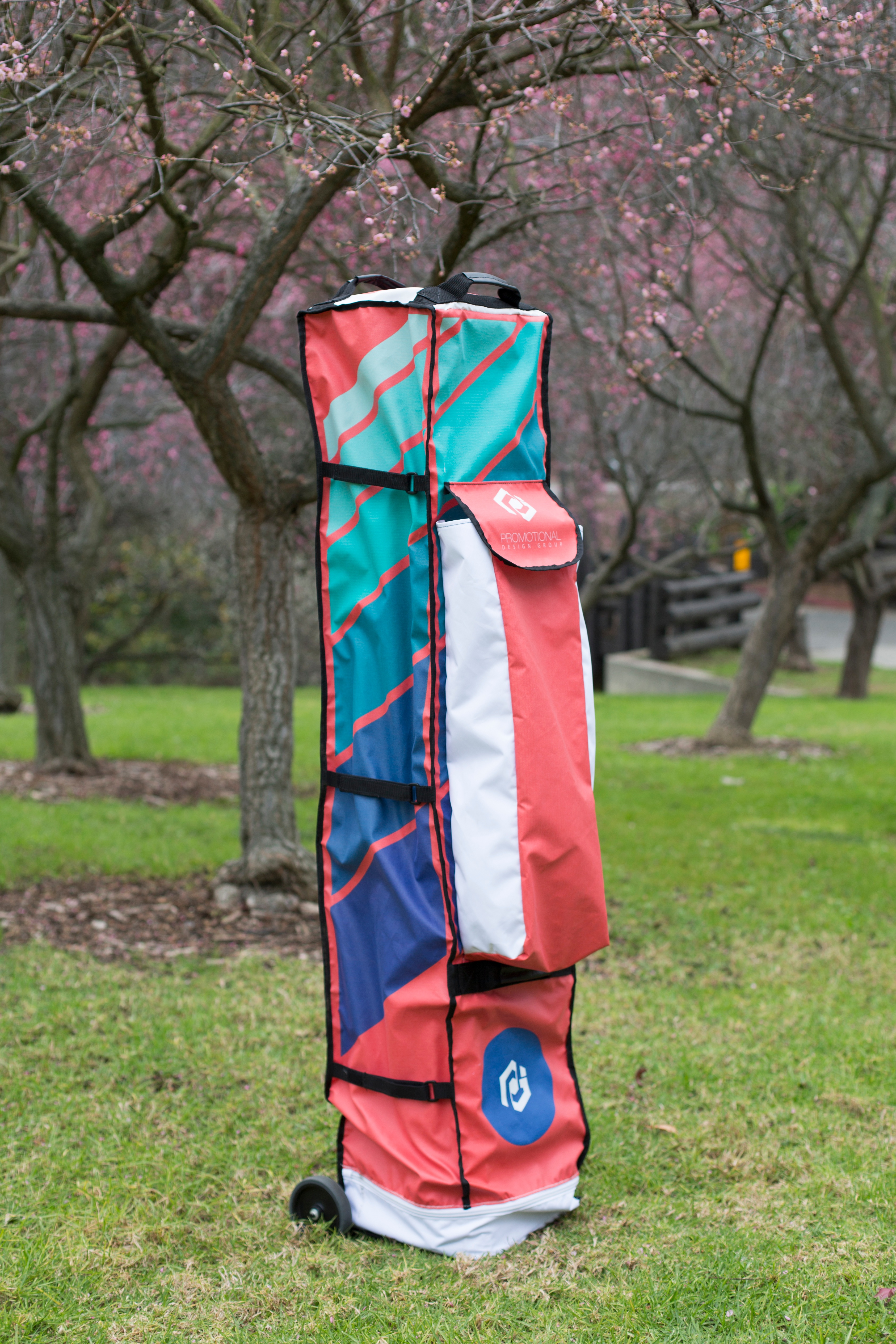 promotional design group pop up tent bag at Schabarum Park
