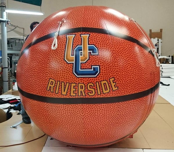 giant inflatable basketball prop UC Riverside