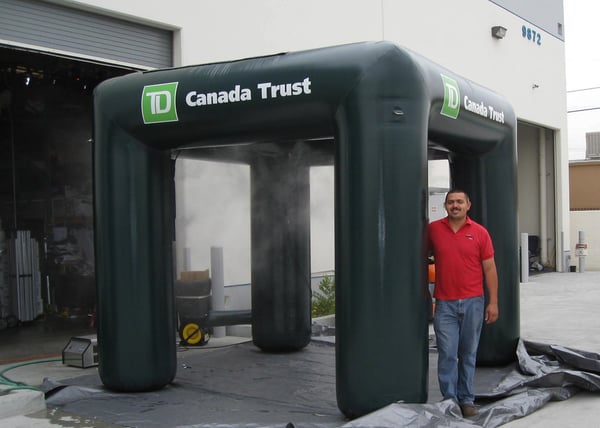 custom inflatable misting tent with printing