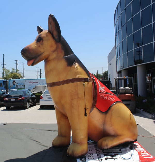 printed inflatable dog with logo
