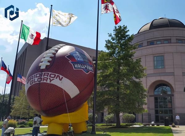 inflatable football prop union station logo