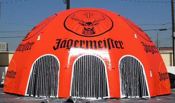 printed inflatable dome tent with custom doors