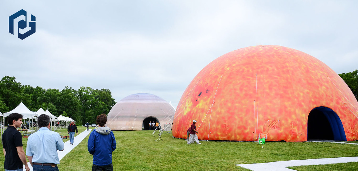 Nasa Inflatable Satellite Printed NASA Inflatable Domes | Inflatable Domes - Custom Inflatables