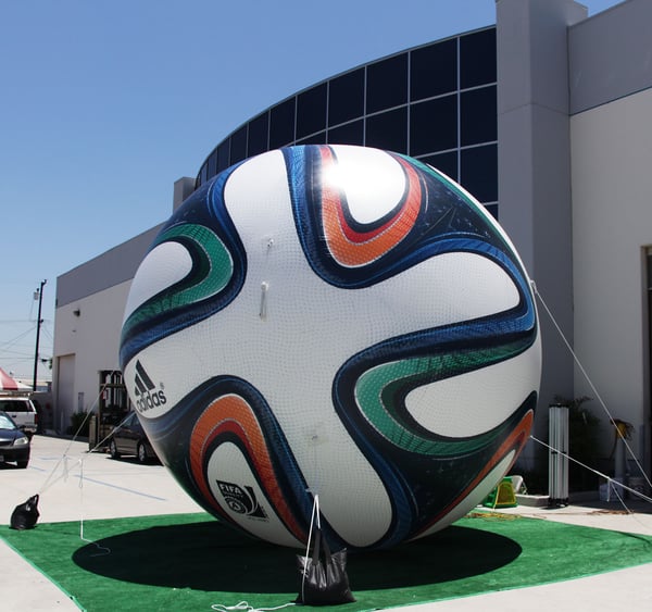 giant inflatable soccer ball prop with printing