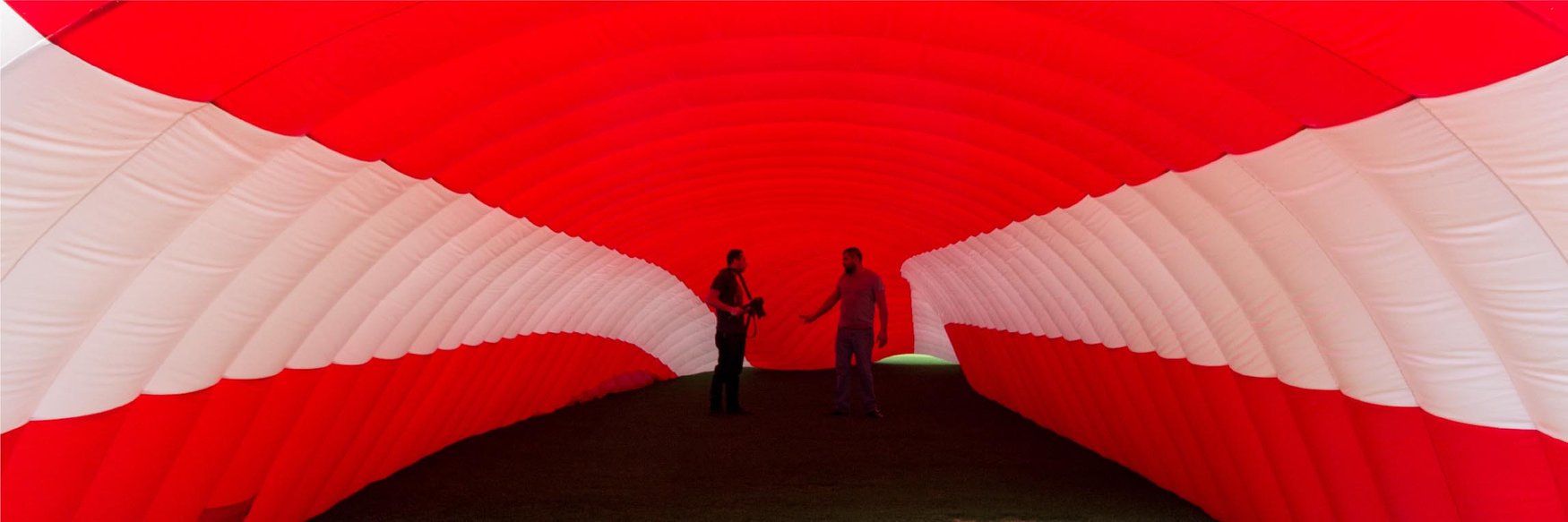 red inflatable tunnel