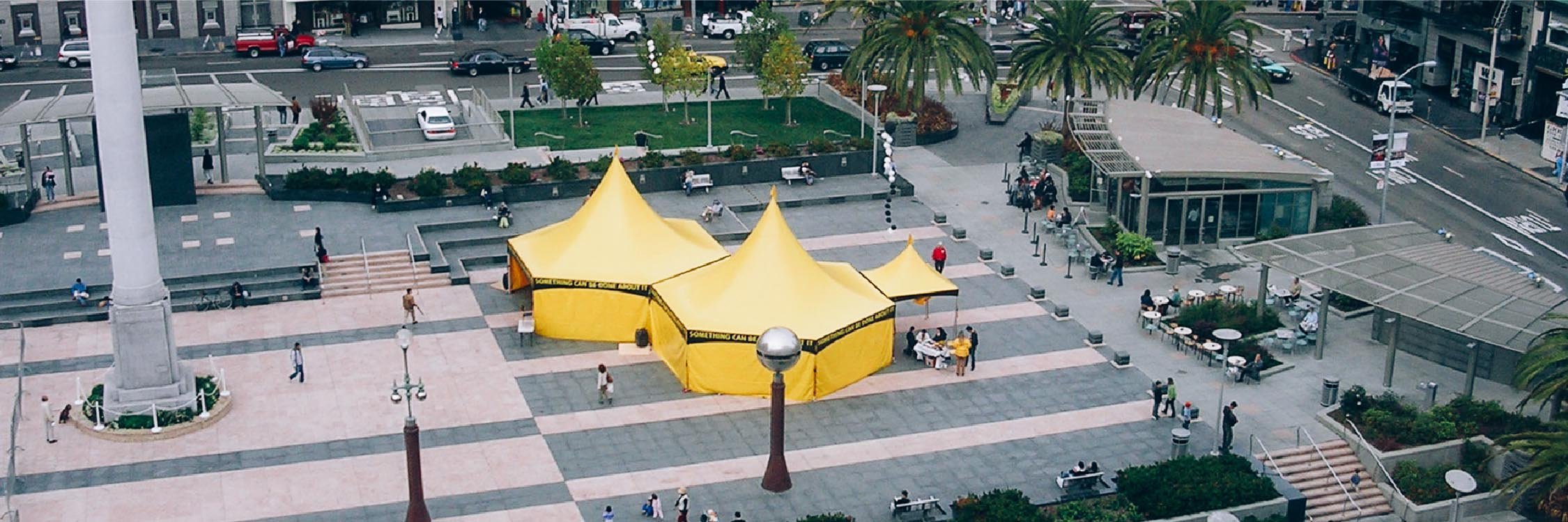octagonal-scientology-tents-installed-in-union-square-park-in-san-francisco