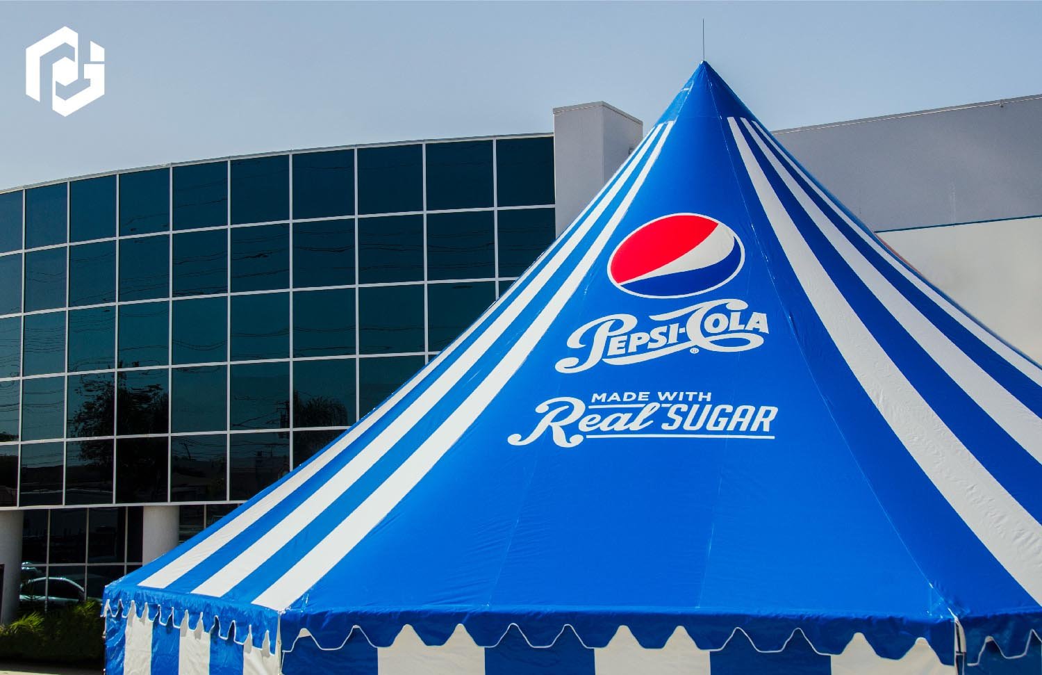 pepsi-tent-next-to-promotional-design-group-building