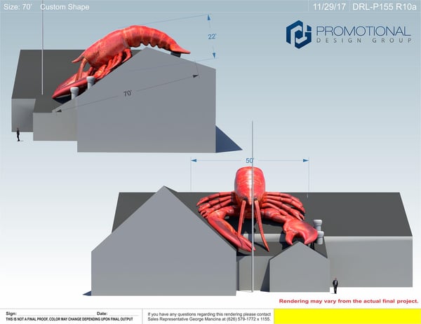 DRL-P155-17 R10a Giant inflatable lobster, George