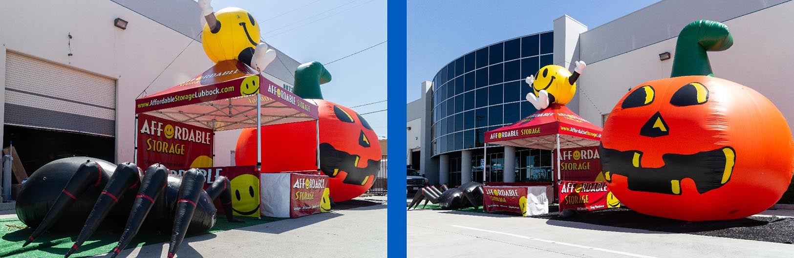 multiiple-inflatables-along-with-inflatable-on-top-of-pop-up-tent