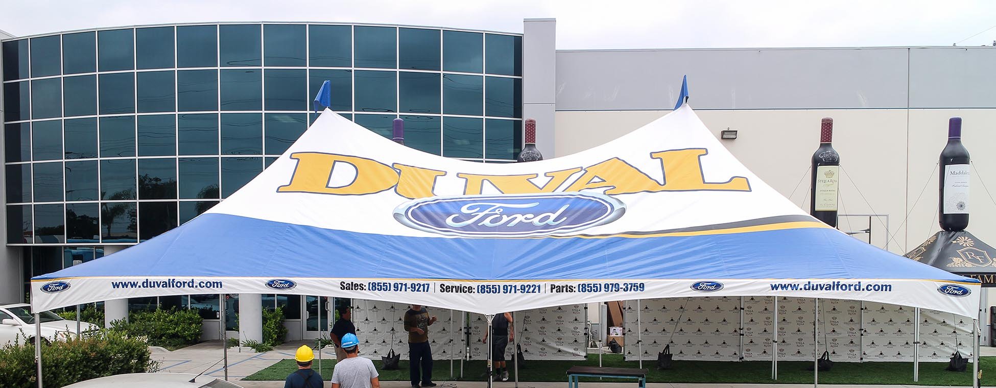 Duval Ford 20x40 High Peak Custom Frame Tent