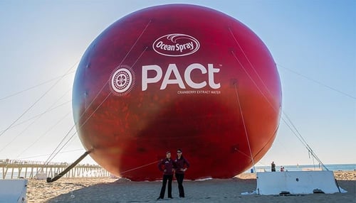 Inflatable Replicas - 65' cranberry replica at the beach for Ocean Spray's Pact product reveal.