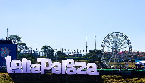 Inflatable Lollapalooza sign for their music festivals around the world
