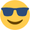 Smiley Face with Sun Glasses on to symbolize friendly customer service